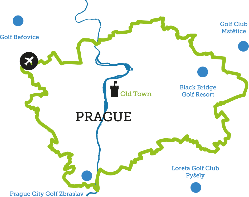 Map of Prague region